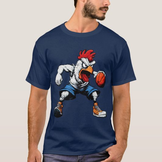 バスケットボールチキンTシャツ Tシャツ (正面)