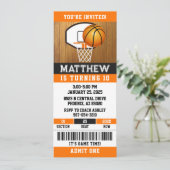 バスケットボールチケット誕生日招待状 招待状 (スタンド正面)