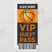 バスケットボールチケット誕生日招待状 招待状 (裏面)