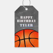 バスケットボールチョークボードフォト誕生日 ギフトタグ (裏面)