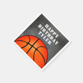 バスケットボールチョークボードフォト誕生日 スタンダードカクテルナプキン (角)