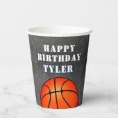 バスケットボールチョークボードフォト誕生日 紙コップ (裏面)