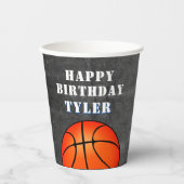 バスケットボールチョークボードフォト誕生日 紙コップ (正面)