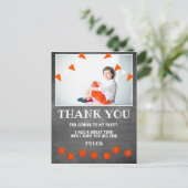 バスケットボールチョークボード誕生日写真ありがとう ポストカード (スタンド正面)