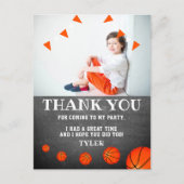 バスケットボールチョークボード誕生日写真サンキューポス ポストカード (正面)