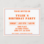 バスケットボールチョークボード1stバースデーフォト インビテーションポストカード (裏面)