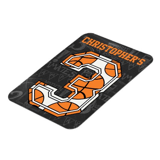 バスケットボールチョークボード3回目の誕生日 マグネット (左側)