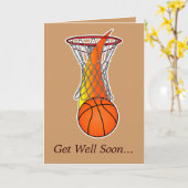 バスケットボールチームから元気を得る カード (黄色い花)