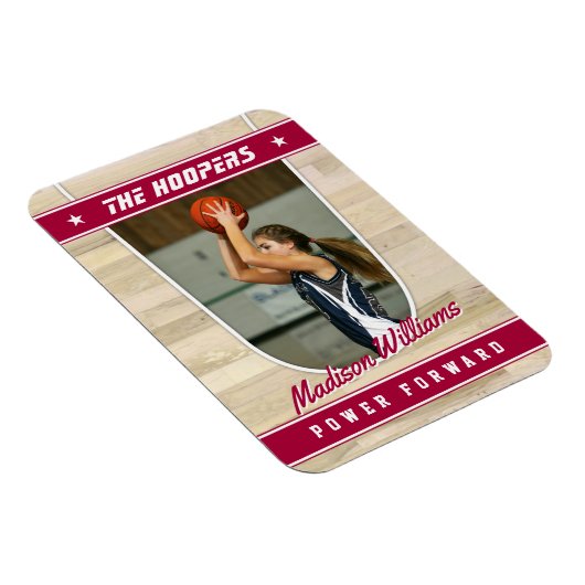 バスケットボールチームのカスタマイズ可能な赤い土産 マグネット (右側)