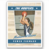 バスケットボールチームのカスタマイズ可能な青い土産 シール (正面)