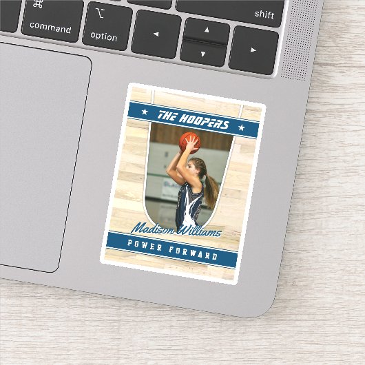 バスケットボールチームのカスタマイズ可能な青い土産 シール (詳細)