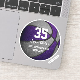 バスケットボールチームのカラーギフト（紫） シール