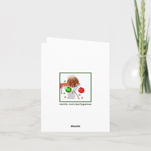 バスケットボールチームのクリスマス シーズンカード (裏面)