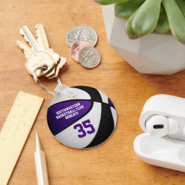 バスケットボールチームのパープルブラックのギフト10歳未満 キーホルダー