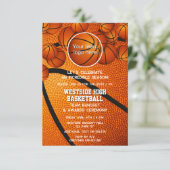 バスケットボールチームのロゴのシーズン表彰式の終了 招待状 (スタンド正面)