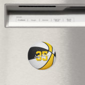 バスケットボールチームの色ギフト黒金ゴールド マグネット (インサイチュ (食洗機))