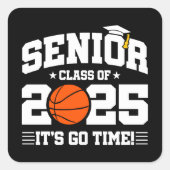 バスケットボールチームクラス2025卒業シニアチーム2025 スクエアシール (正面)