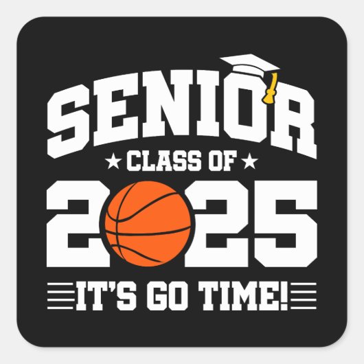 バスケットボールチームクラス2025卒業シニアチーム2025 スクエアシール (正面)