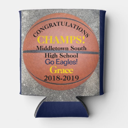 バスケットボールチームプレーヤークーラーボックス 缶クーラー (正面)