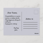 バスケットボールチーム優勝ポストカードを祝う ポストカード (裏面)