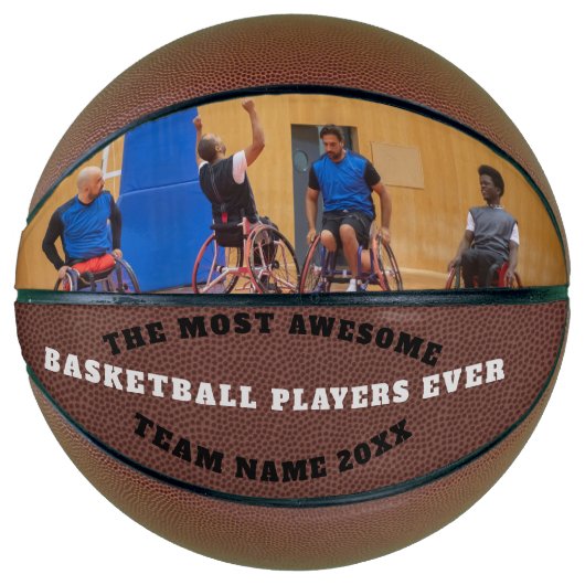 バスケットボールチーム写真カスタム文字パーソナライズされた バスケットボール (正面)