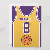 バスケットボールチーム誕生日招待状 招待状 (裏面)