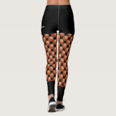 バスケットボールチーム、名前、フェイクブラックショート レギンス (裏面)