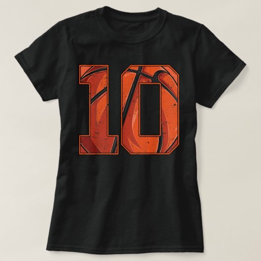バスケットボールティッド10誕生日ボーイガール10 10年 Tシャツ (デザイン正面)