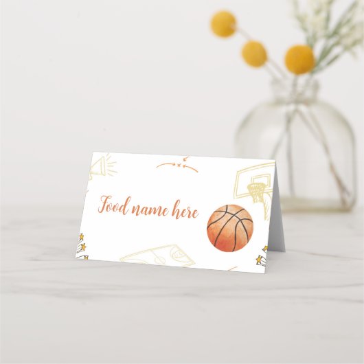 バスケットボールテント座席表誕生日ベビーシャワー プレイスカード (正面)
