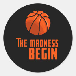 バスケットボールテーマは狂気が行進の狂気を始める ラウンドシール