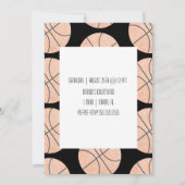 バスケットボールテーマスポーツバースデーパーティー任意の色 招待状 (裏面)