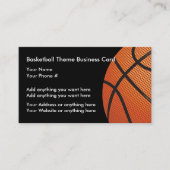 バスケットボールテーマプロファイルカード 名刺 (正面)