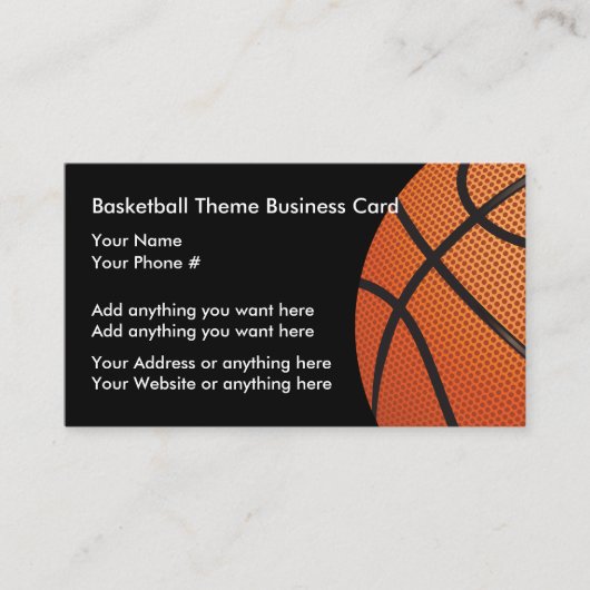 バスケットボールテーマプロファイルカード 名刺 (正面)