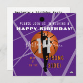 バスケットボールテーマ誕生日招待状HAMbWG 招待状 (正面/裏面)