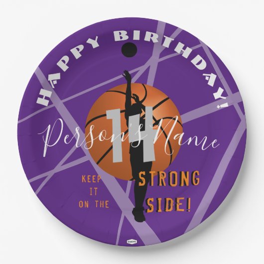 バスケットボールテーマ誕生日紙プレートHAMbyWG ペーパープレート (正面)