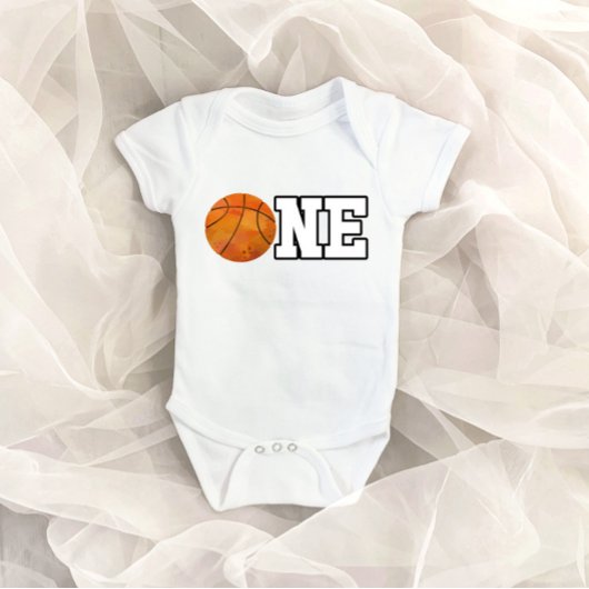 バスケットボールテーマONE 1st誕生日ベビーボディスーツ ベビーボディスーツ