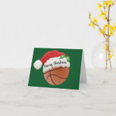 バスケットボールデザインのクリスマスカード カード (黄色い花)