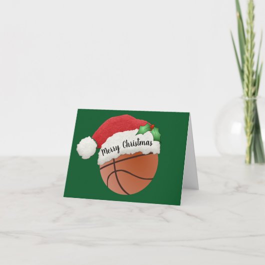 バスケットボールデザインのクリスマスカード カード (正面)