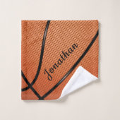 バスケットボールデザインバスタオルセット バスタオルセット (ウォッシュタオル)