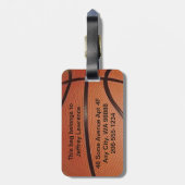 バスケットボールデザインラゲッジタグ ラゲッジタグ (裏面縦)