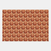 バスケットボールデザインラッピング紙セット ラッピングペーパーシート (正面)