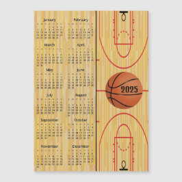 バスケットボールデザイン2025カレンダー磁気カード