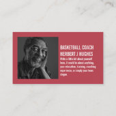 バスケットボールデザイン、バスケットボール選手、コーチ、写真 名刺 (裏面)