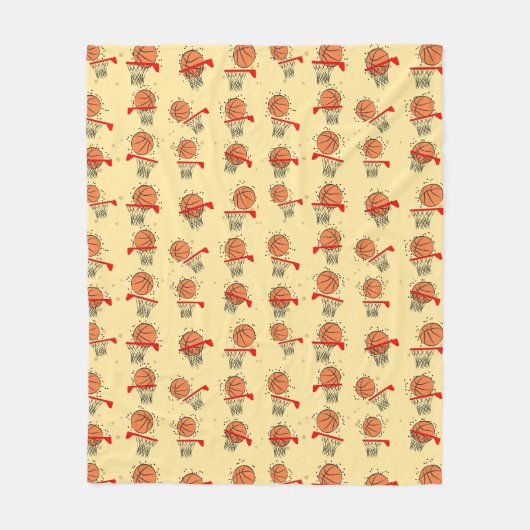 バスケットボールデザイン フリースブランケット (正面)