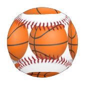 バスケットボールデザイン 野球ボール (裏面)