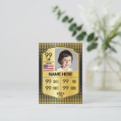 バスケットボールトレーディングカードプレーヤー統計シールドカード コーリングカード (スタンド正面)