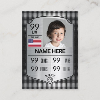 バスケットボールトレーディングカードプレーヤー統計シールドカード コーリングカード