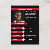 バスケットボールトレーディングカード入り鮮やかな赤黒 コーリングカード (裏面)