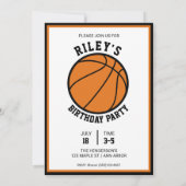 バスケットボールトレーディングカード誕生日パーティーの招待 招待状 (裏面)