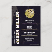 バスケットボールトレーディングカード、バスケットボールプレイヤカード コーリングカード (裏面)